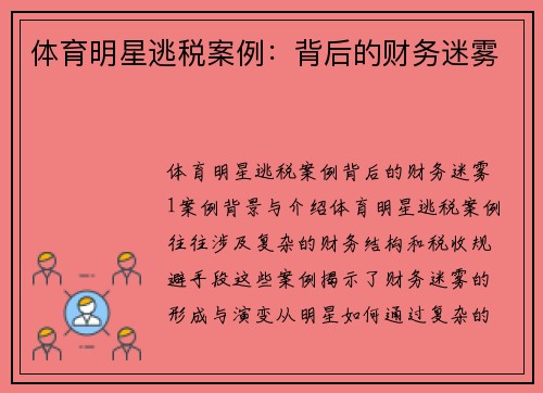 体育明星逃税案例：背后的财务迷雾